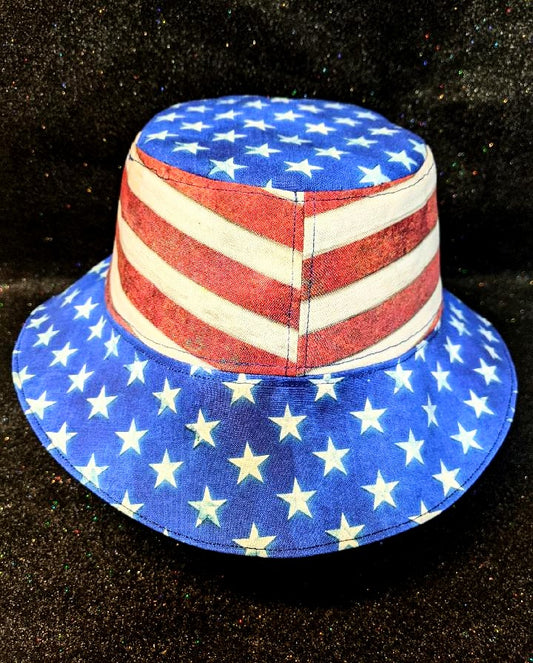 America Bucket Hat Stars and Stripes Blue Stars